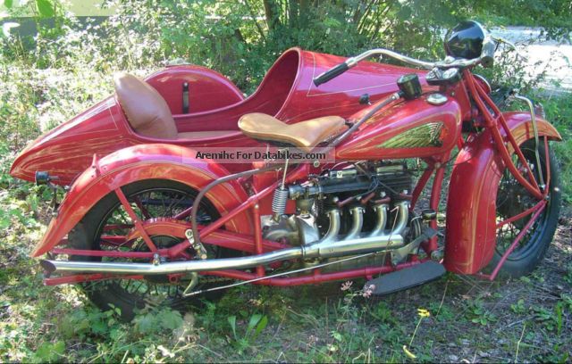 1935 Indian  Four Tuma with sidecar Motorcycle Combination/Sidecar photo